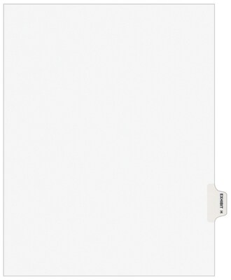 Avery Legal Pre-Printed Paper Dividers, Side Tab EXHIBIT H, White, Avery Style, Letter Size, 25/Pack