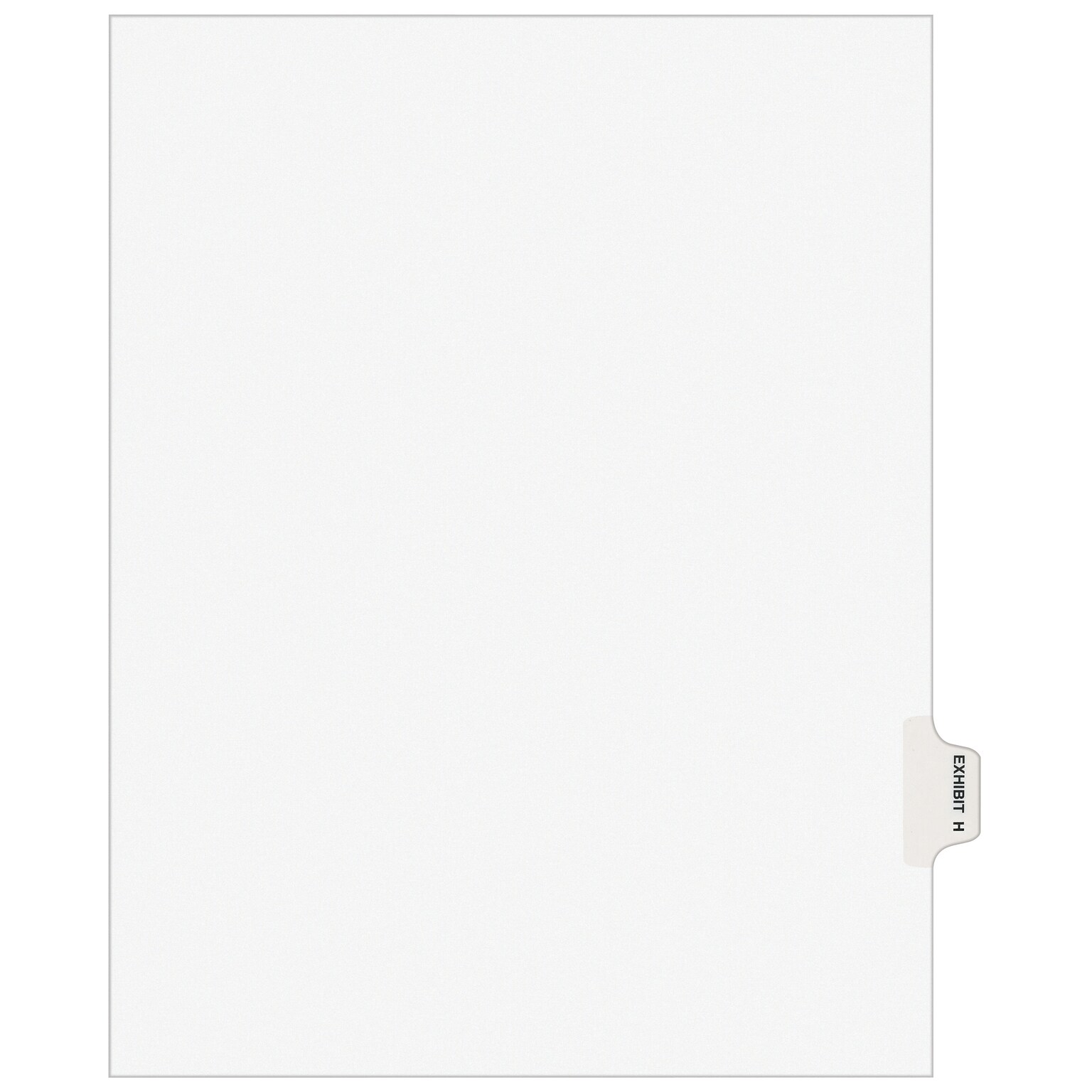 Avery Legal Pre-Printed Paper Dividers, Side Tab EXHIBIT H, White, Avery Style, Letter Size, 25/Pack (01378)