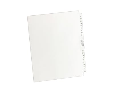 Avery Premium Collated Legal Paper Dividers, 51-75 & Table of Content Tabs, White, Avery Style, Lett
