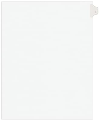 Avery Legal Pre-Printed Paper Dividers, Side Tab #1, White, Avery Style, Letter Size, 25/Pack (11911
