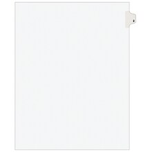 Avery Legal Pre-Printed Paper Dividers, Side Tab #2, White, Avery Style, Letter Size, 25/Pack (11912