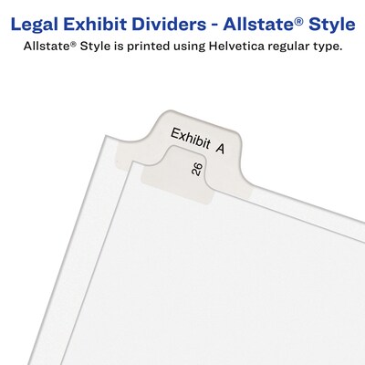 Avery Legal Pre-Printed Paper Divider Collated Set, A-Z Tabs, White, Allstate Style, Letter Size  (01700)