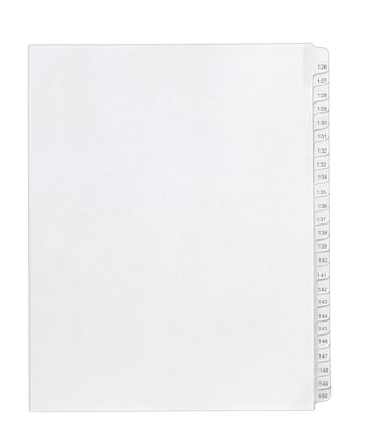 Avery Allstate Pre-Printed 126-150 Paper Divider, White, Set (01706)