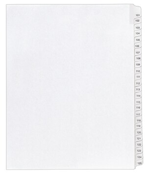 Avery Legal Pre-Printed Paper Divider Collated Set, 101-125 Tabs, White, Allstate Style, Letter Size