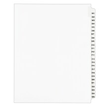 Avery Legal Pre-Printed Paper Divider Collated Set, 301-325 Tabs, White, Avery Style, Letter Size (0