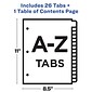 Avery Ready Index Table of Contents EcoFriendly Paper Dividers, A-Z Tabs, Multicolor (11085)