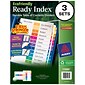 Avery Ready Index Table of Contents EcoFriendly Paper Dividers, 1-12 Tabs, Multicolor, 3 Sets/Pack (11083)