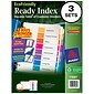 Avery Ready Index Table of Contents EcoFriendly Paper Dividers, 1-8 Tabs, Multicolor, 3 Sets/Pack (11081)