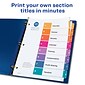 Avery Ready Index Table of Contents Paper Dividers, 1-8 Tabs, Multicolor, 24 Sets/Box (11168)
