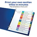 Avery Ready Index Table of Contents Paper Dividers, 1-12 Tabs, Contemporary Multicolor (11847)