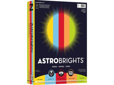 Astrobrights Colored Paper, 24 lbs., 8.5 x 11, Assorted Everyday Colors, 500 Sheets/Ream (99743-01