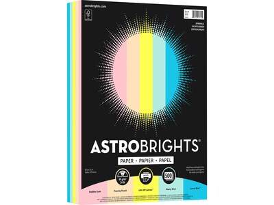 Astrobrights Colored Paper, 24 lbs., 8.5 x 11, Assorted Sprinkle Colors, 500 Sheets/Ream (91714)