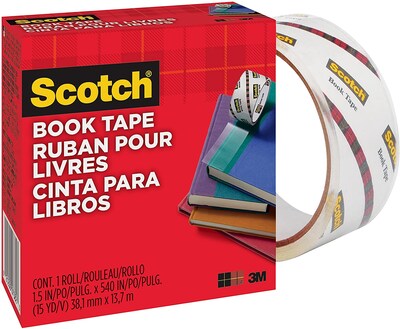 Scotch® Book Tape, Glossy Finish, 1 1/2 x 15 yds., 24 Roll (845112)