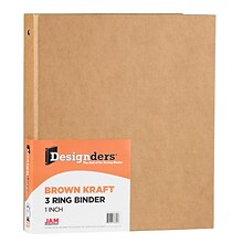 JAM Paper Heavy Duty 1 3-Ring Non-View Binders, Brown (751KBR)