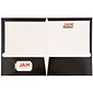 JAM Paper 2-Pocket Presentation Folders, Black Glossy, 100/Box (385GBL)