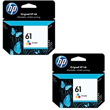 HP 61 Tri-color Original Ink Cartridges, 2 pack (CZ074FN)