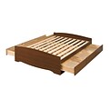 Prepac™ 63 Queen Mate’s Platform Storage Bed With 6 Drawers, Cherry