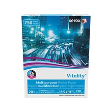 Xerox Vitality 8.5 x 11 Multipurpose Paper, 20 lbs., 92 Brightness, 750 Sheets/Ream (3R20195)