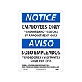 National Marker Wall Sign, Notice: Employees Only, Aluminum, 14 x 10, White/Blue (ESN518AB)