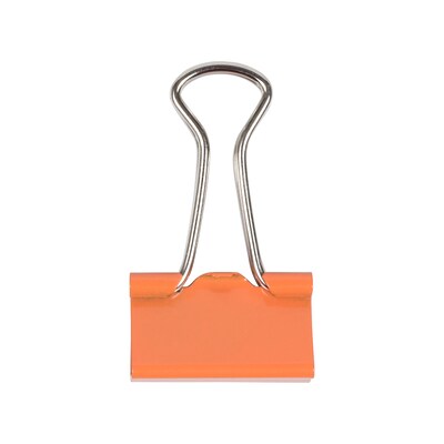 JAM Paper Colorful Small Binder Clips, 3/8" Capacity, Orange, 25/Pack (334BCOR)