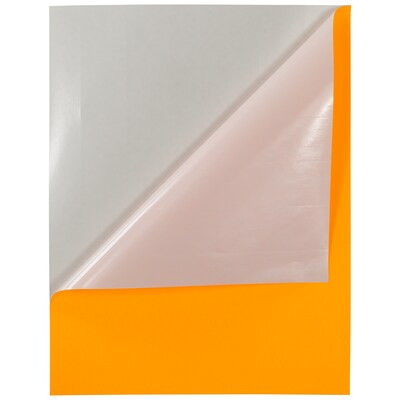 JAM Paper Shipping Labels, 8 1/2" x 11", Neon Orange, 1 Label/Sheet, 10 Labels/Pack (337628613)