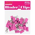 JAM Paper Colored Small Binder Clips, 3/8 Capacity, Pink, 25/pack (334BCPI)