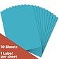 JAM Paper Shipping Labels, 8 1/2" x 11", Blue, 1 Label/Sheet, 10 Labels/Pack (337628605)