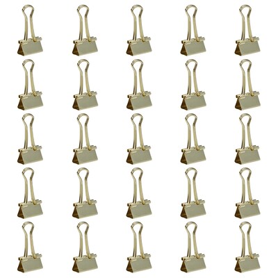 JAM Paper® Binder Clips, Small, 19mm, Gold Binderclips, 25/pack (334BCgo)