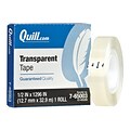 Quill Brand® Transparent Tape, Glossy Finish, 1/2 x 36 yds., Single Roll (70016043807)