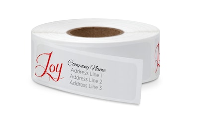 Rolled Address Label, 2 1/2 x 3/4 Rectangle, Clear Film, Full Color, 250 Labels, 1/Roll