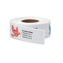 Rolled Address Label, 2 1/2 x 3/4 Rectangle, Clear Film, Full Color, 250 Labels, 1/Roll