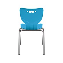 MooreCo Hierarchy 4-Leg Plastic School Chair, Chrome/Blue (53318-1-BLUE-NA-CH)