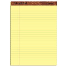 TOPS The Legal Pad Writing Pads, 8.5 x 11.75, Wide Ruled, Canary, 50 Sheets/Pad, 3 Pads/Pack (7532