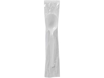 Dixie Individually Wrapped Polypropylene Soup Spoon, Medium-Weight, White, 1000/Carton (SMP23C)