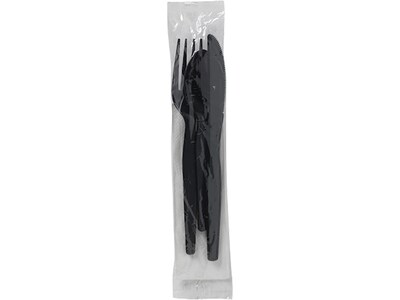 Dixie Individually Wrapped Polystyrene Cutlery Set, Heavy-Weight, Black, 250/Carton (CH56NC7)