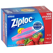 Ziploc Medium Storage Bags, 1 Qt., 100/Box (316962)