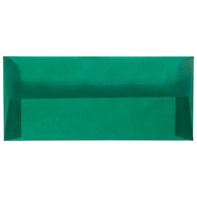 JAM PAPER #10 Business Translucent Vellum Envelopes, 4 1/8 x 9 1/2, Racing Green, 50/Pack (526SE9449