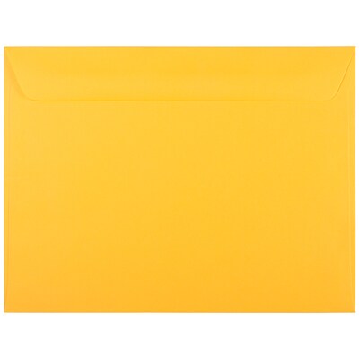 JAM PAPER 9 x 12 Booklet Premium Envelopes, Sunflower Yellow, 100/Pack (194505C)