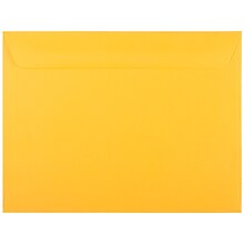 JAM PAPER 9 x 12 Booklet Premium Envelopes, Sunflower Yellow, 100/Pack (194505C)