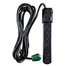 GoGreen Power 12 Surge Protector, 6 Outlet, Black (GG-16103M-12BK)