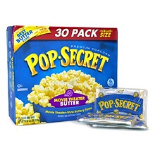 Pop Secret Popcorn, Movie Theater Butter, 3 oz., 30/Box (220-00633)