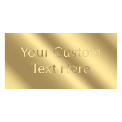 Custom Metal Engraved Mountable Plate, Gold or Silver, 4 x 8