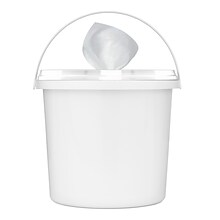 Everwipe Wetwipe Mobile Bucket, White/Blue, 2/Carton (10-BKT-2)