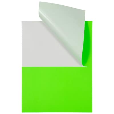 JAM Paper Shipping Labels, Half Page, 5 1/2" x 8 1/2", Neon Green,  2 Labels/Sheet, 25 Sheets/Pack (359429626)