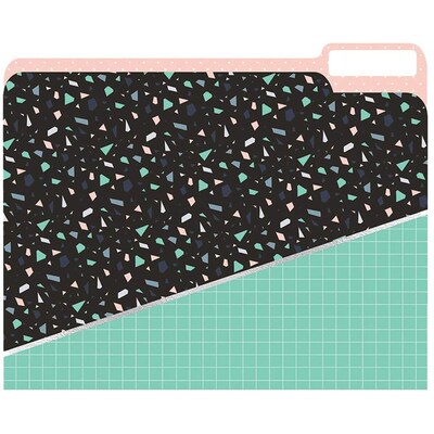 JAM Paper Plaid Confetti File Folders, 4-Tabs, Letter Size, Assorted, 4/Pack (JIGCOCF866427)