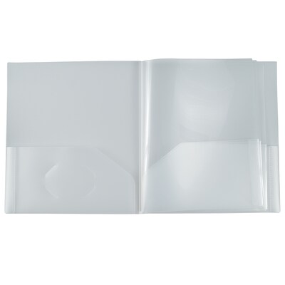 JAM Paper 10-Pocket Heavy Duty Folders, Clear, 3/Pack (389MP10clc)