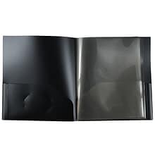JAM Paper 10-Pocket Heavy Duty Folders, Black, 3/Pack (389MP10blc)