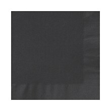 Custom 6-1/2 Square Black Luncheon Napkin, 3-Ply Tissue, 100/Pack