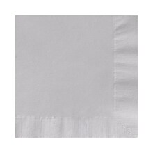 Custom 6-1/2 Square Silver Luncheon Napkin, 3-Ply Tissue, 100/Pack