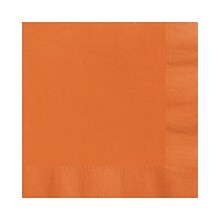 Custom 6-1/2 Square Orange Luncheon Napkin, 3-Ply Tissue, 100/Pack